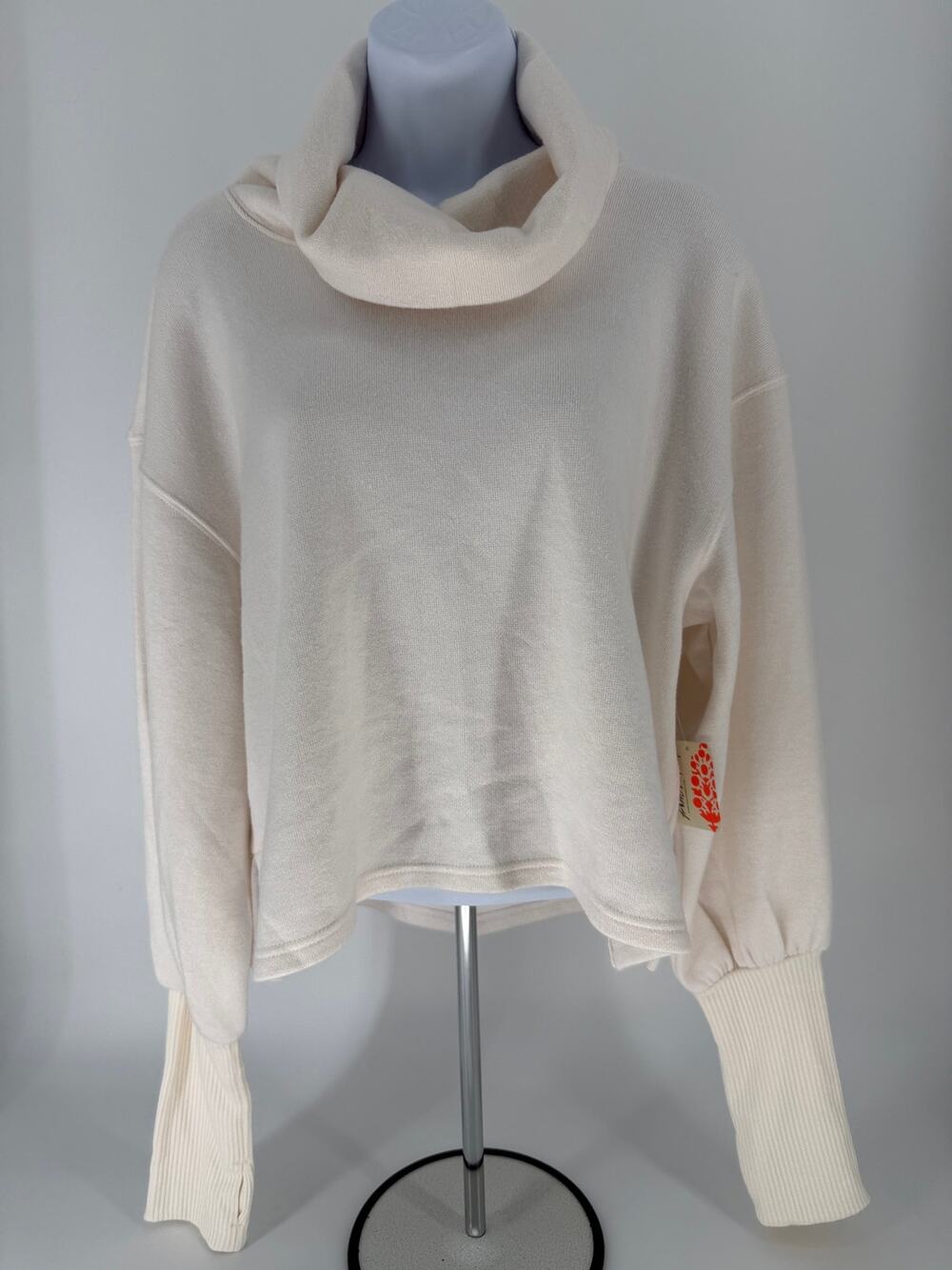 FP Movement Ride It Out Layer M Ivory Cowl Neck Thumbholes NWT